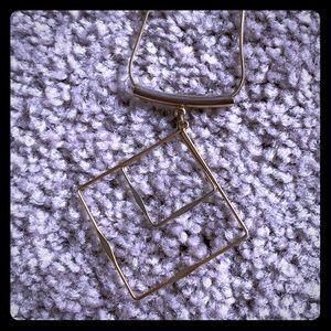 Delicate Geometric Square Pendent Necklace